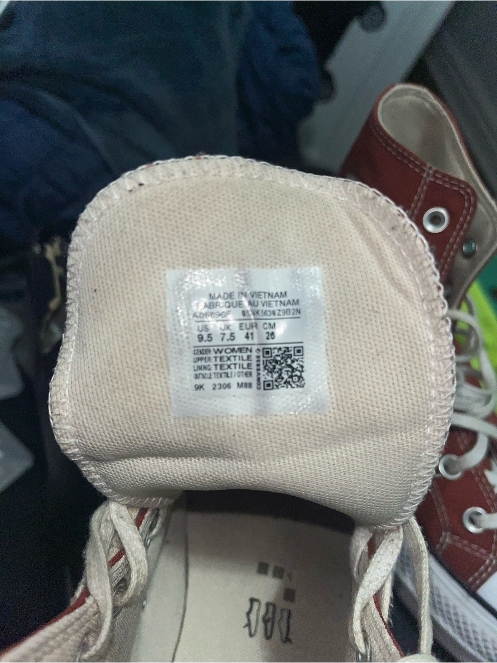 Converse High-Top Canvas Sneakers in Rust Orange with White Sole - Picture 5 of 5